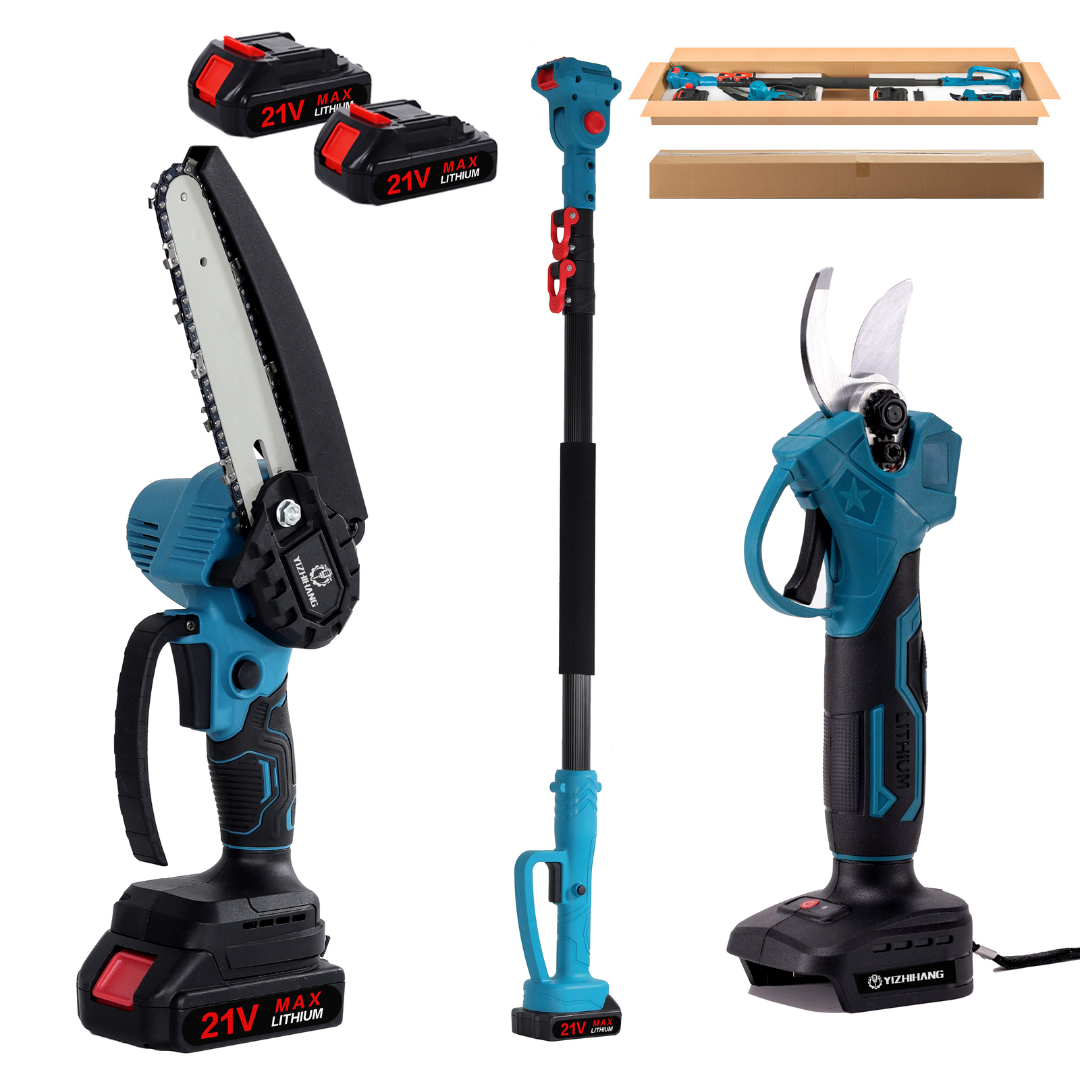 Set acus telescopic Agram Tools: ferăstraie și foarfece pentru crengi - 240 cm