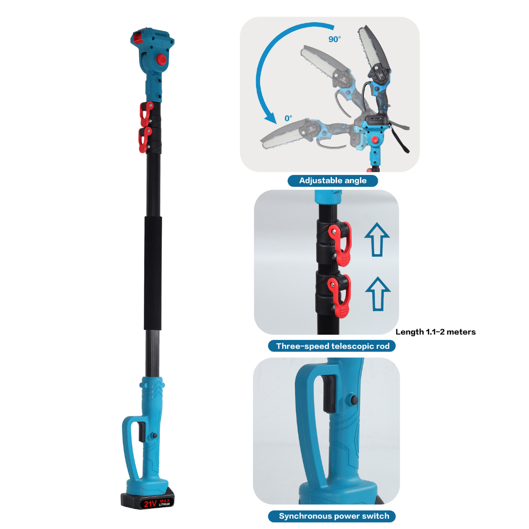 Set acus telescopic Agram Tools: ferăstraie și foarfece pentru crengi - 240 cm