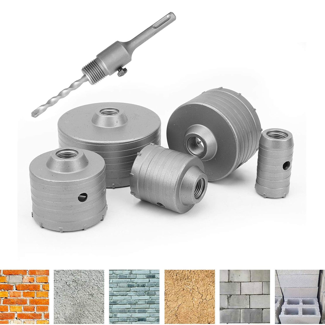 Burghie pentru beton: 125 mm, 100 mm, 80 mm, 65 mm, 40 mm