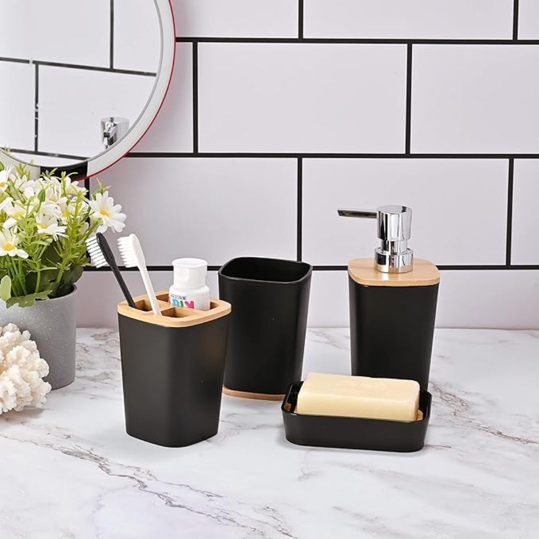 Set Galanter pentru baie – 6 elemente în negru modern