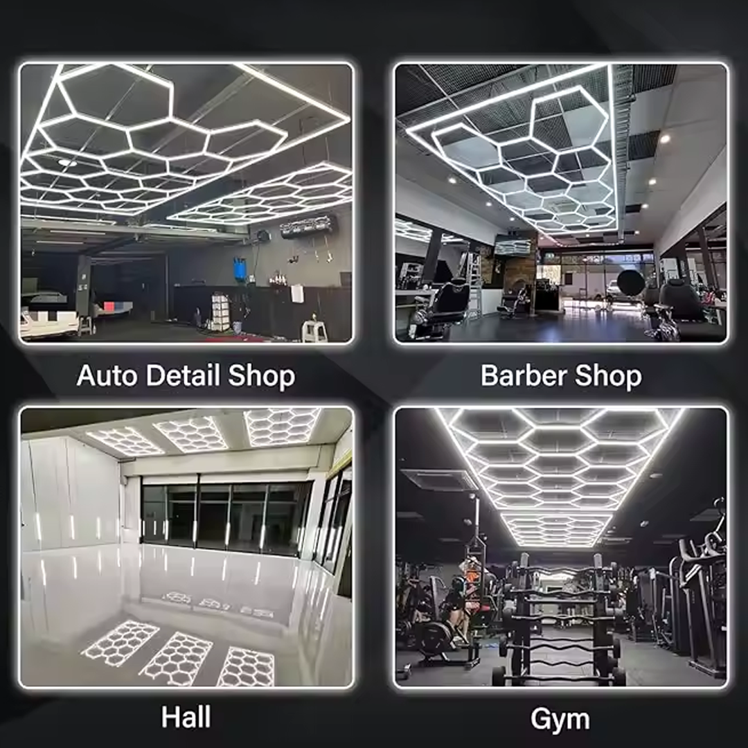 Hexagon Iluminat cu LED pentru garaje și ateliere (244x485 cm)