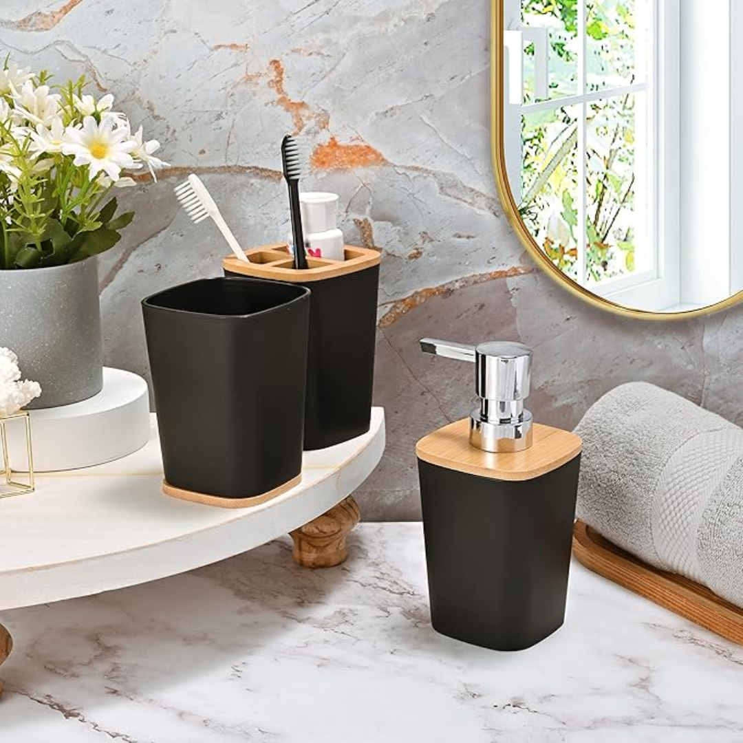 Set Galanter pentru baie – 6 elemente în negru modern