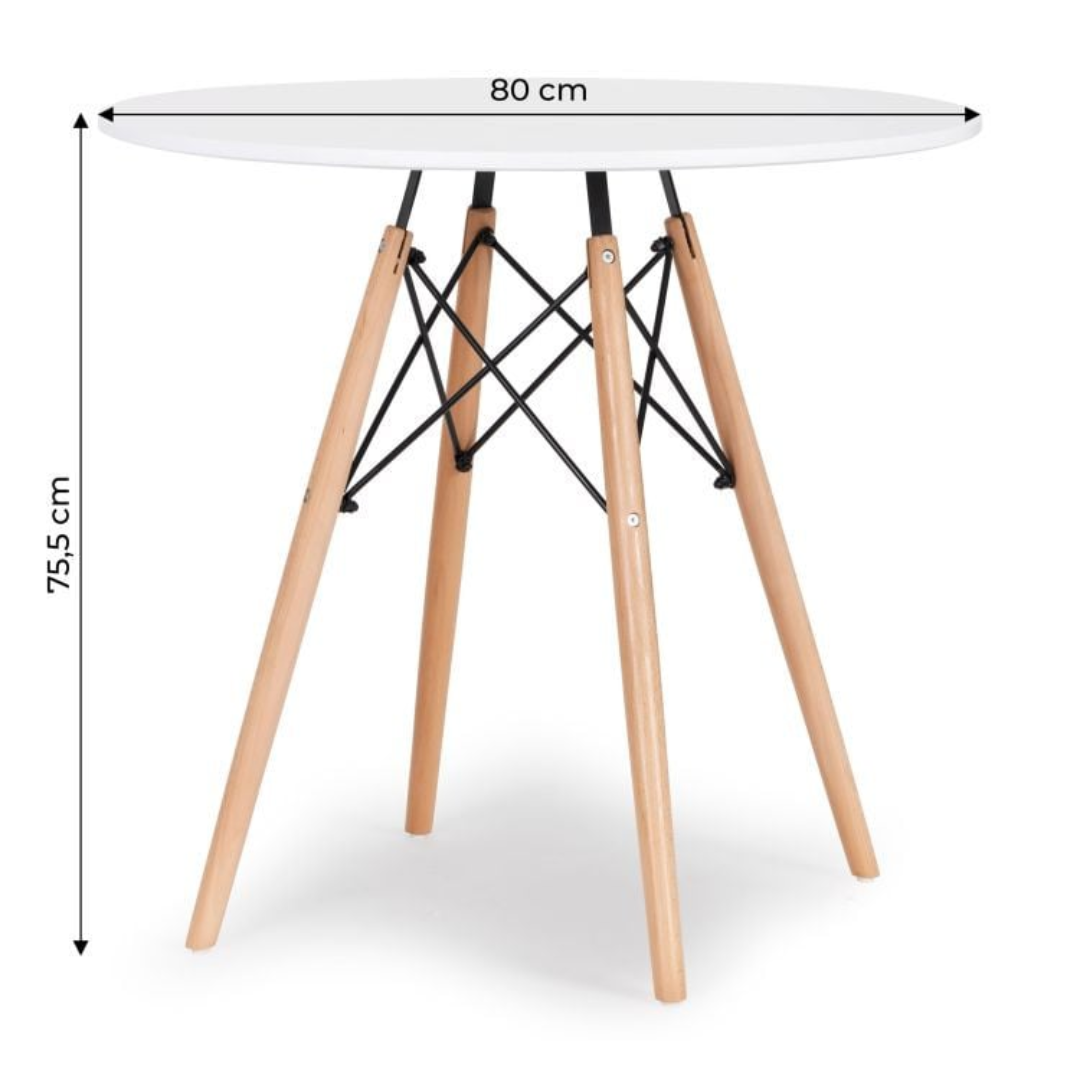 Masa Torino – Rotunda 80 cm (Alb sau Negru)