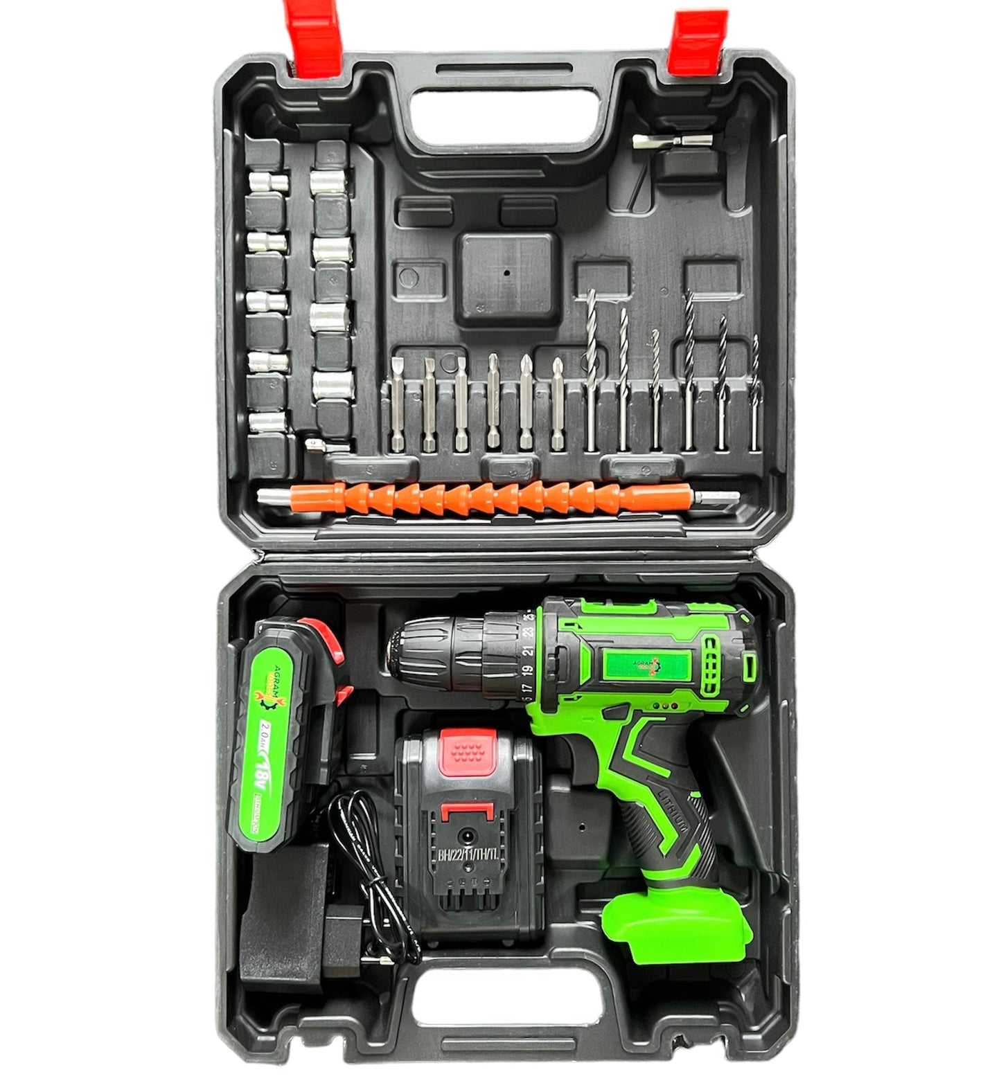Mașină de găurit cu acumulator Agram Tools® originală cu burghie