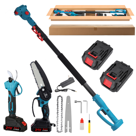 Set acus telescopic Agram Tools: ferăstraie și foarfece pentru crengi - 240 cm