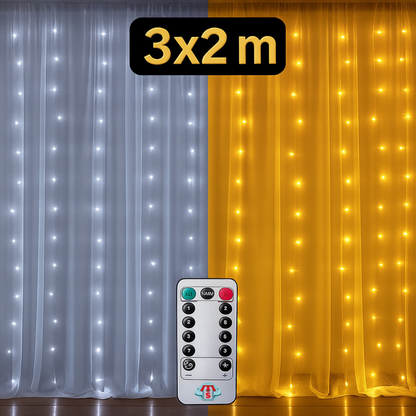 Cortina LED Premium de Crăciun – 3 × 2 m