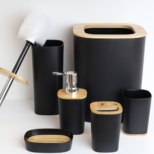 Set Galanter pentru baie – 6 elemente în negru modern