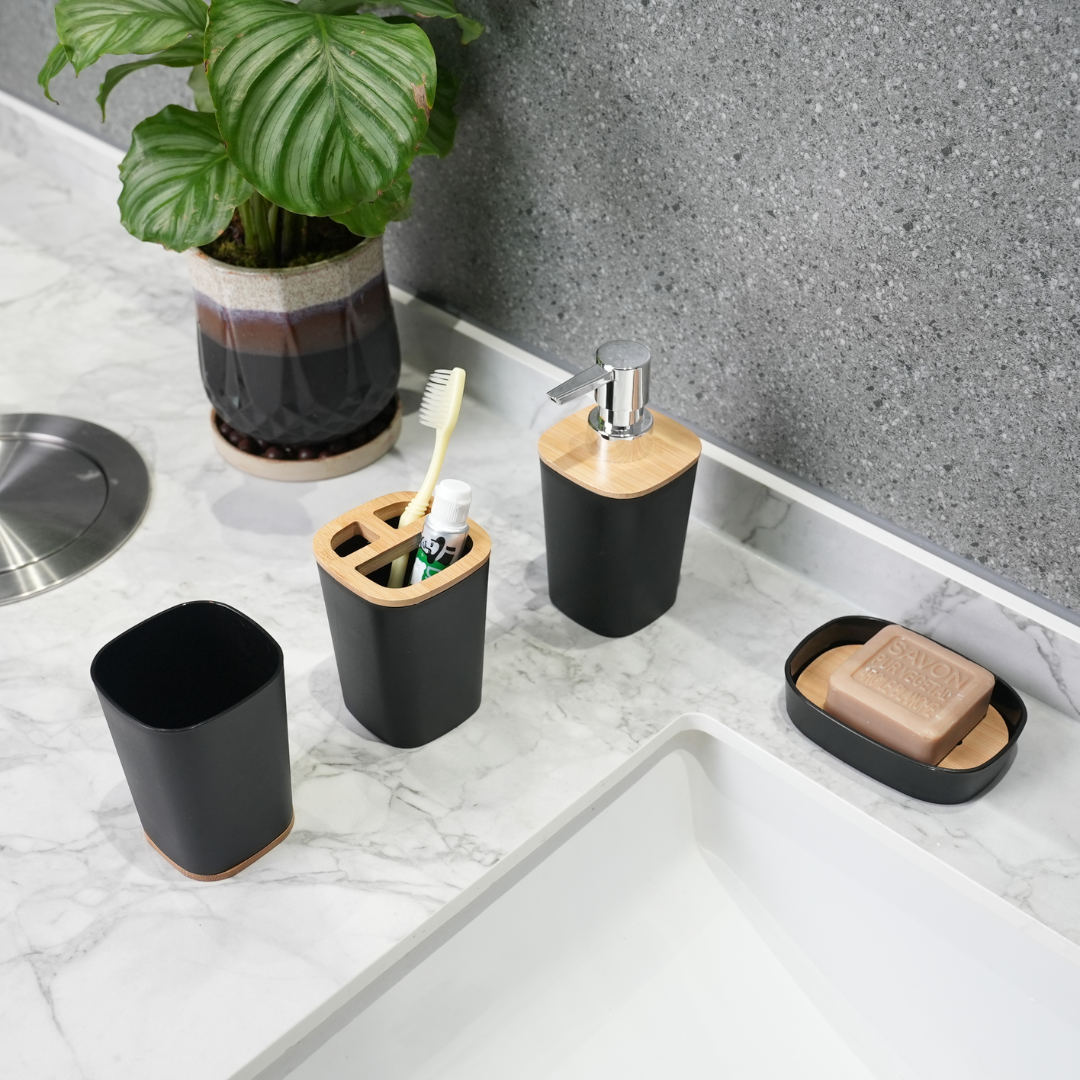Set Galanter pentru baie – 6 elemente în negru modern