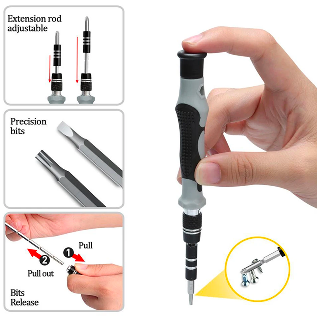 115 în 1 set de șurubelnițe și biți