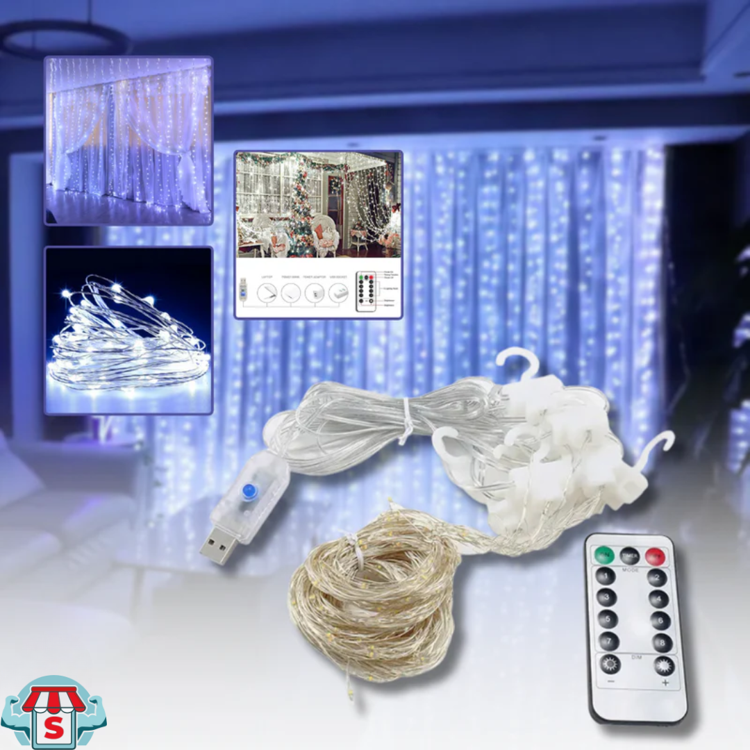 Cortina LED Premium de Crăciun – 3 × 2 m