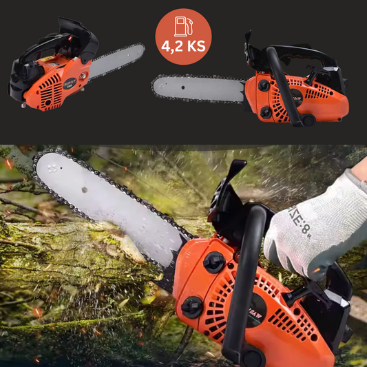 Mini ferăstrău cu lanț 4.2 cp cu ochelari de protecție și mănuși gratuite – Putere compactă în mâinile tale
