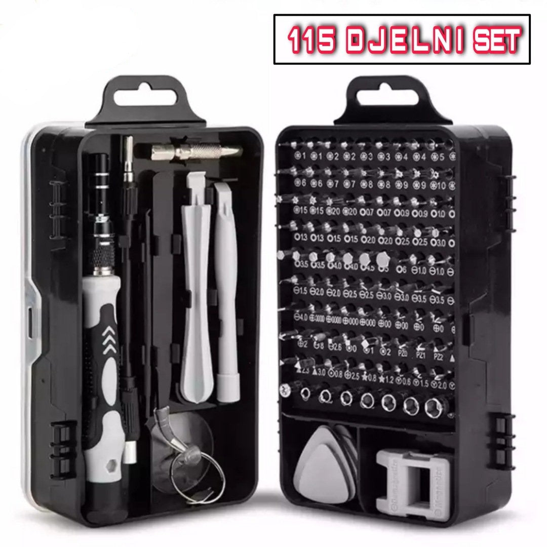 115 în 1 set de șurubelnițe și biți