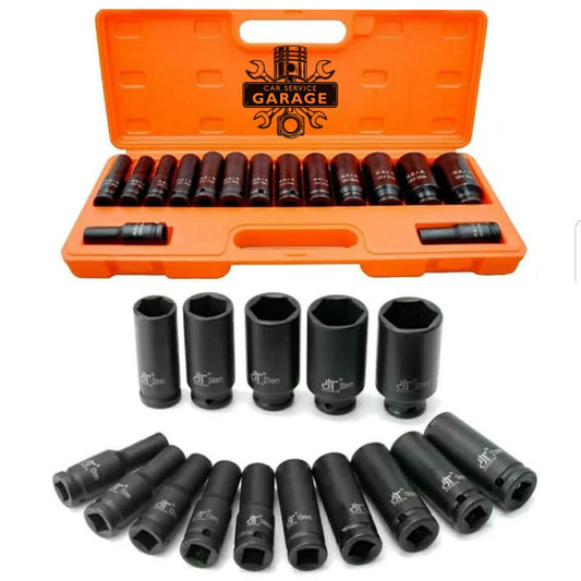 Set de 15 bucăți de gedoruri forjate hexagonale de impact adânc DONGTE 
