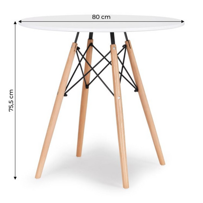 Masa Torino – Rotunda 80 cm (Alb sau Negru)