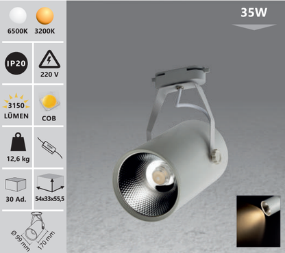 Lumina pe sina 35W alb/negru