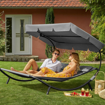 Şezlong exterior dublu cu bilanţ şi perne